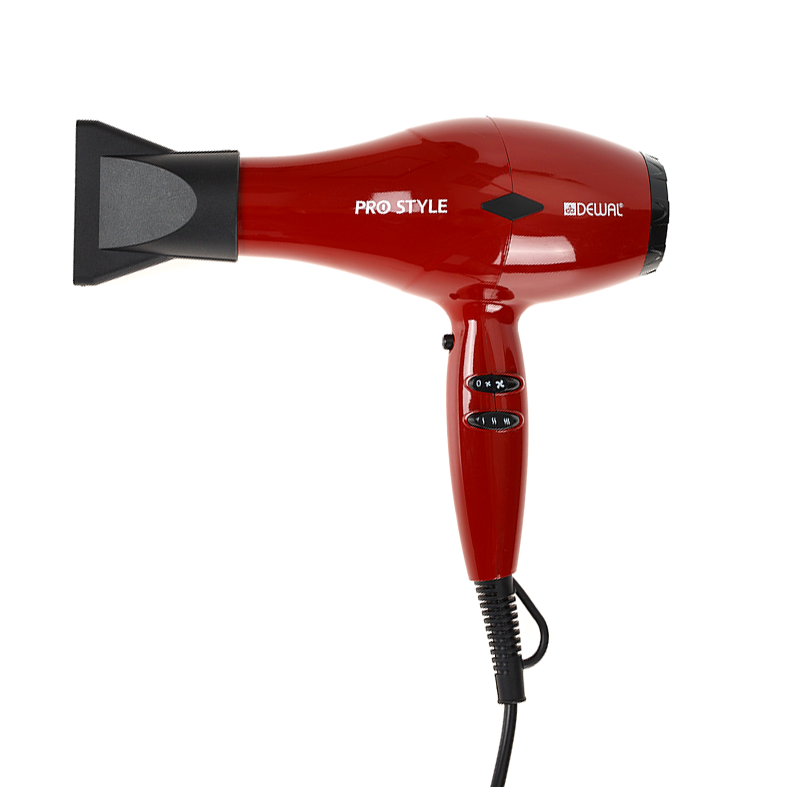DEWAL PROFESSIONAL Фен Pro Style красный, 2 насадки, диффузор, 2000 Вт, фото 6