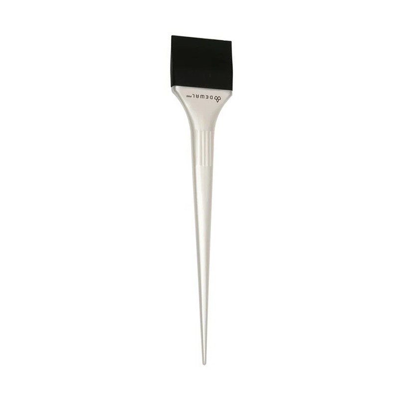 DEWAL PROFESSIONAL Кисть-лопатка для окрашивания корней, силиконовая, узкая, черная с белой ручкой 44 мм лопатка палетка доляна виктори 38×3 5 см с пластиковой ручкой изогнутая