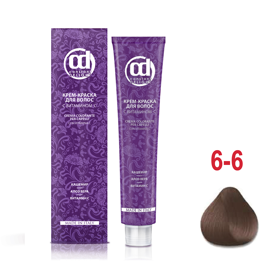 CONSTANT DELIGHT 6/6 краска с витамином С для волос, темно-русый шоколадный 100 мл, фото 2