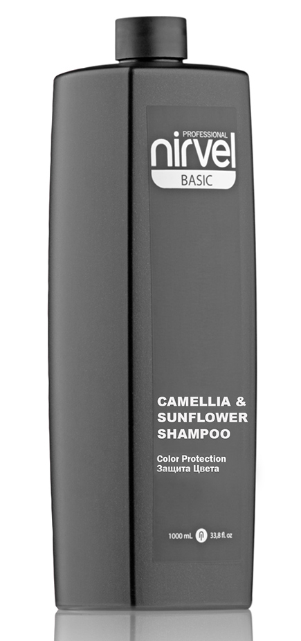 NIRVEL PROFESSIONAL Шампунь-восстановление с экстрактом камелии и подсолнечника для окрашенных волос / SHAMPOO COLOR PROTECTION CAMELLIA & SUNFLOWER 1000 мл