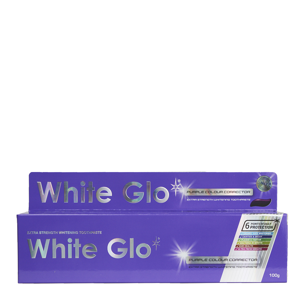 WHITE GLO Паста зубная отбеливающая с корректором цвета / White Glo Purple Colour Corrector 100 гр, фото 3