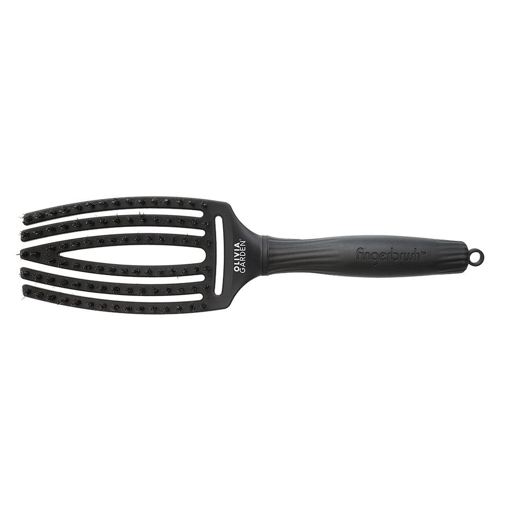 

OLIVIA GARDEN Щетка щетина+нейлон Fingerbrush Care Iconic Boar&Nylon Full Black M
