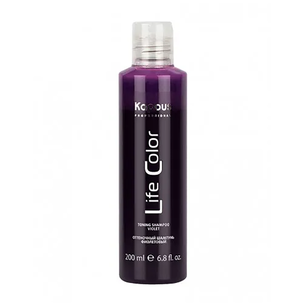 KAPOUS Шампунь оттеночный для волос, фиолетовый / Life Color 200 мл краска для волос joanna multi cream 3d сочный баклажан тон 37