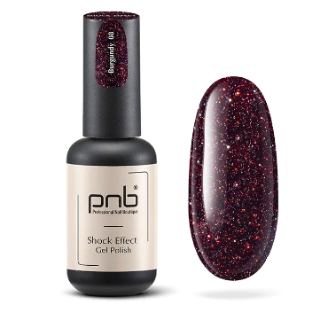 PNB 08 гель-лак для ногтей светоотражающий, бордовый / Gel Polish SHOCK EFFECT Burgundy PNB UV/LED 8 мл