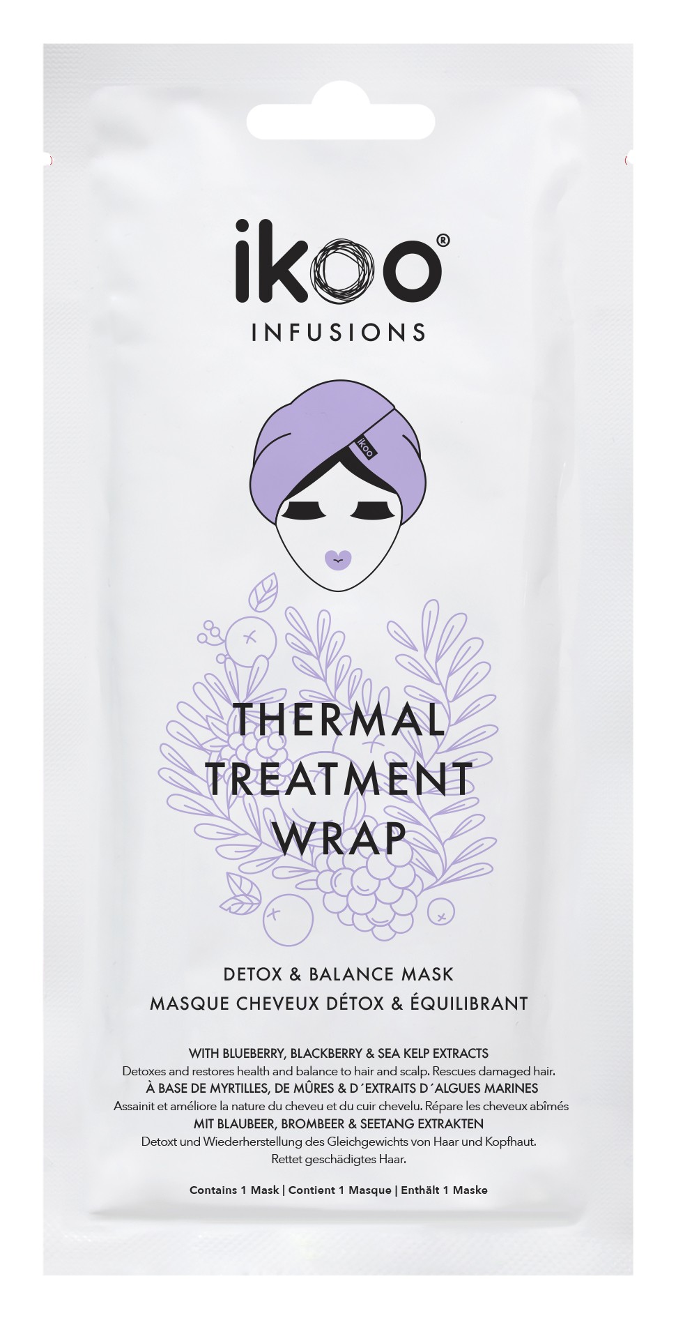 IKOO Маска шапочка для волос Детокс и баланс / Thermal Treatment Wrap Detox  Balance 35 г
