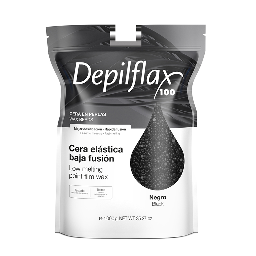 DEPILFLAX 100 Воск пленочный в гранулах, черный / Black Film Wax 1000 г воск пленочный runail в гранулах cardi азулен 500 г