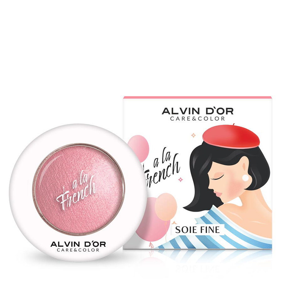 ALVIN D'OR Румяна запечённые для лица, тон 02 / Soie Fine A LA FRENCH сlassic pink 3,2 гр, фото 2