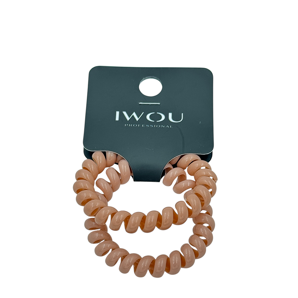 IWOU PROFESSIONAL Резинка пружинка Глянец розово-бежевая 2шт, фото 1