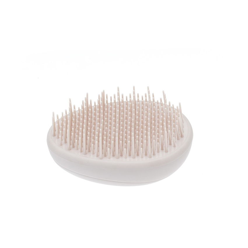 DEWAL BEAUTY Щетка массажная Прованс с пластиковым штифтом, овальная, пудровая, фото 2