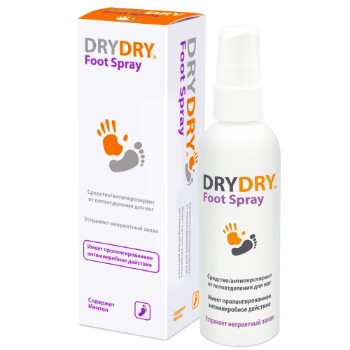 DRY DRY Средство от потоотделения для ног / Foot Spray 100 мл драйру foot spray 100 мл
