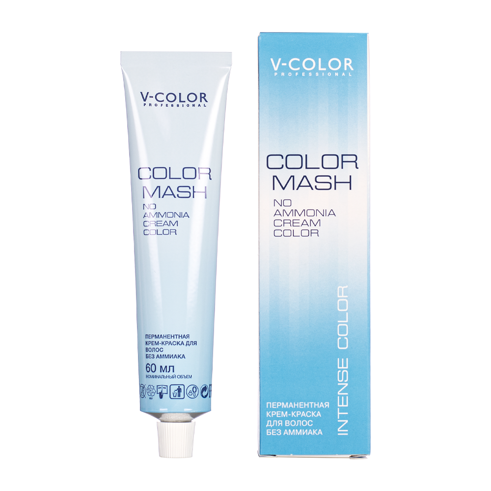 V-COLOR PROFESSIONAL 8.21 крем-краска стойкая без аммиака, пепельно-перламутровый светло-русый / Color Mash 60 мл, фото 2