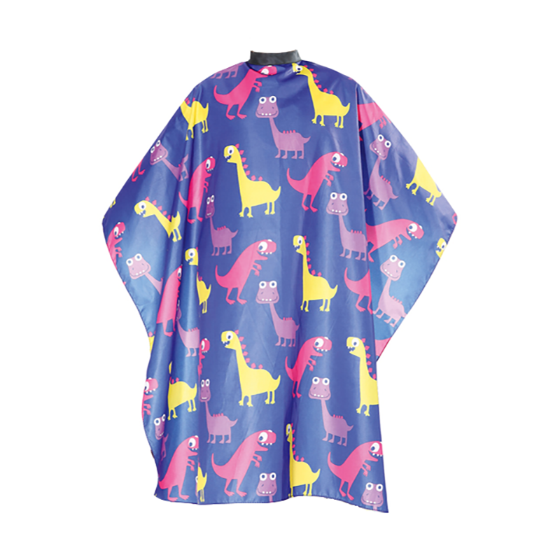 

DEWAL PROFESSIONAL Пеньюар для стрижки Динозавры, полиэстер, на крючках, синий 95х120 см