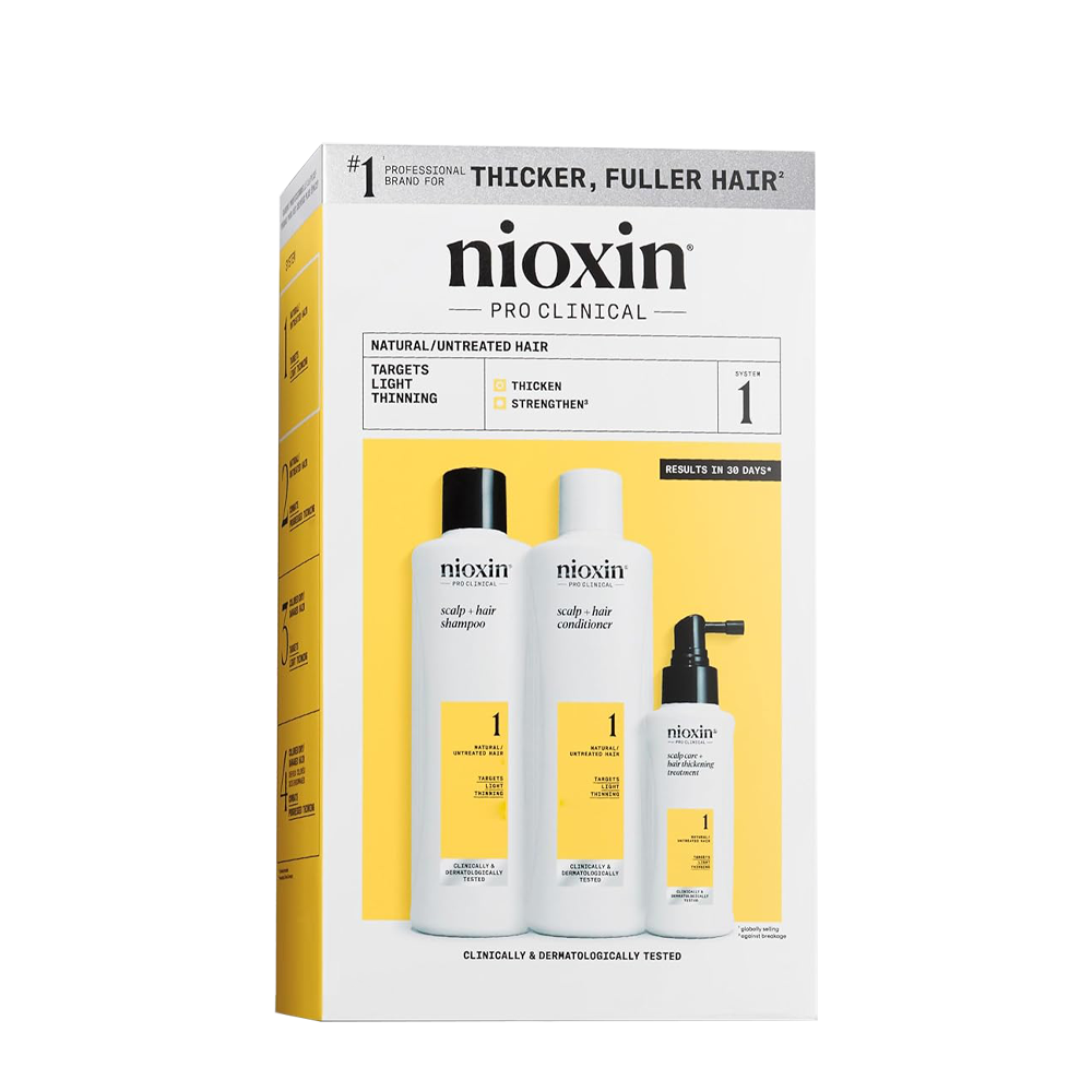 

NIOXIN Набор для волос Система 1 (шампунь очищающий 150 мл, кондиционер увлажняющий 150 мл, маска питательная 50 мл)