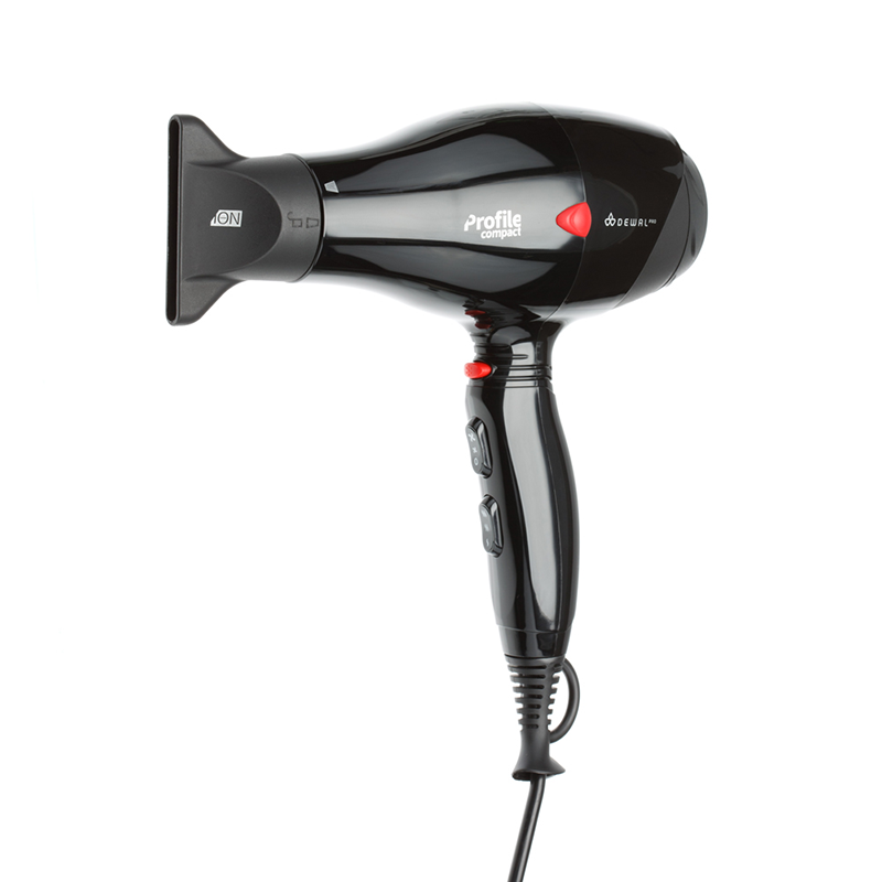 DEWAL PROFESSIONAL Фен Profile Compact черный, ионизация, 2 насадки, 2000 Вт, фото 5