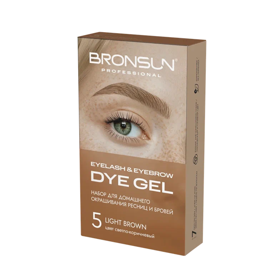 BRONSUN Набор для домашнего окрашивания, светло-коричневый #5 / Eyelash And Eyebrow Dye Gel 35 гр, фото 2