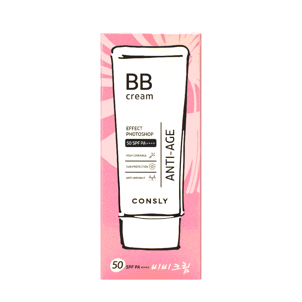 CONSLY BB-крем антивозрастной с эффектом фотошопа SPF50/PA++++, натуральный бежевый / Consly 50 мл, фото 2