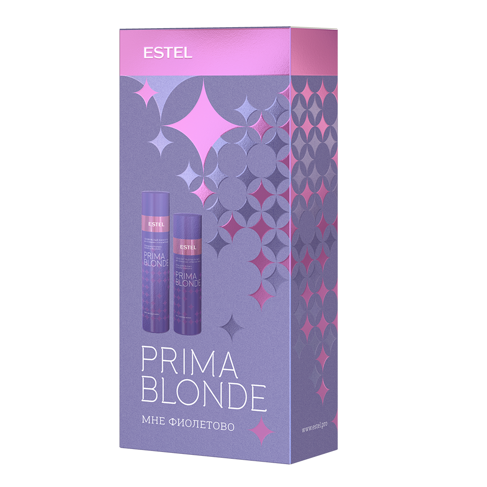 ESTEL PROFESSIONAL Набор Мне фиолетово для холодных оттенков блонд (шампунь 250 мл + бальзам 200 мл) / ESTEL PRIMA BLONDE фиолетовый бальзам с прямыми пигментами для волос estel яpко 150 мл