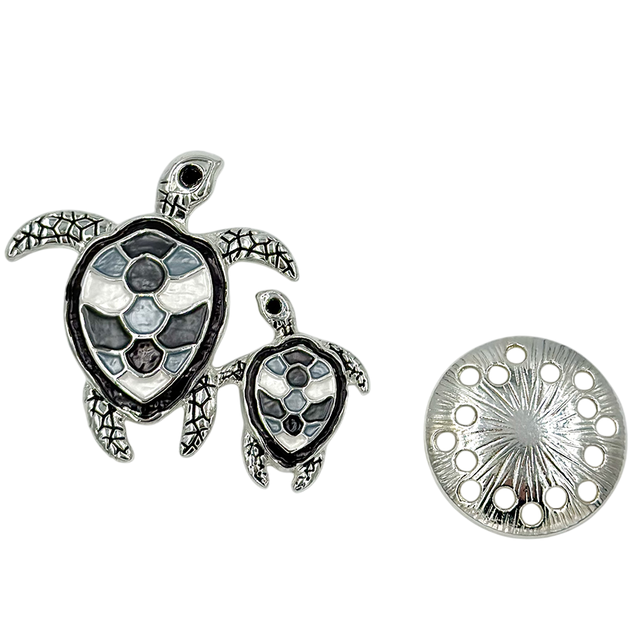 IWOU PROFESSIONAL Брошь-магнит Черепашки черно-белые, фото 2