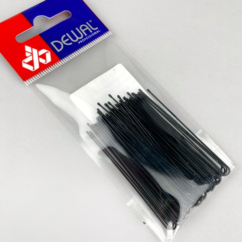 DEWAL PROFESSIONAL Шпильки черные, прямые 70 мм, 60 шт/уп (на блистере), фото 2