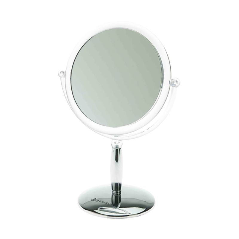 DEWAL PROFESSIONAL Зеркало настольное, пластик, серебристое 15х21,5 см