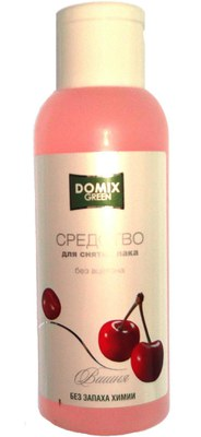 DOMIX Средство без ацетона и запаха химии для снятия лака Вишня / DG 105 мл средство чистящее hg для устранения неприятного запаха стиральных машин 550г