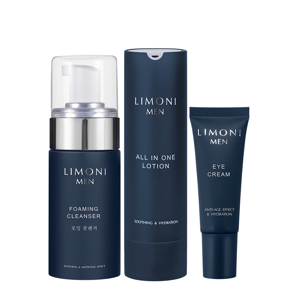 LIMONI Набор мужской ( крем-лосьон 50 мл, пенка 100 мл, крем для глаз 25 мл) MEN All In One Set, фото 2