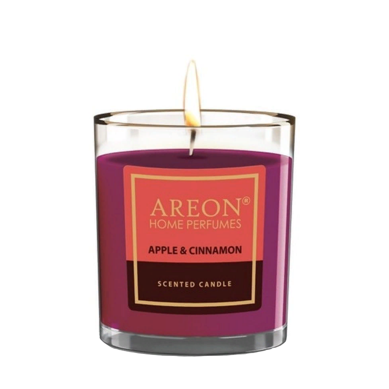 AREON Свеча ароматическая, яблоко и корица / HOME PERFUMES Apple & Cinnamon 120 гр aromako свеча ароматическая киви и карамбола 100