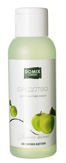 DOMIX Средство без запаха ацетона для снятия лака Зеленое яблоко / DG 105 мл зеленое окно 12