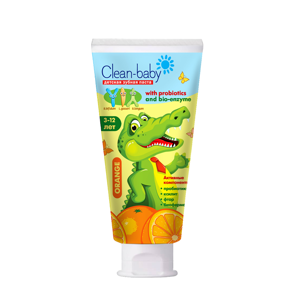 

CLEAN-BABY Паста зубная детская со фтором от 3 до 12 лет со вкусом апельсина / Clean-baby Orange 50 мл