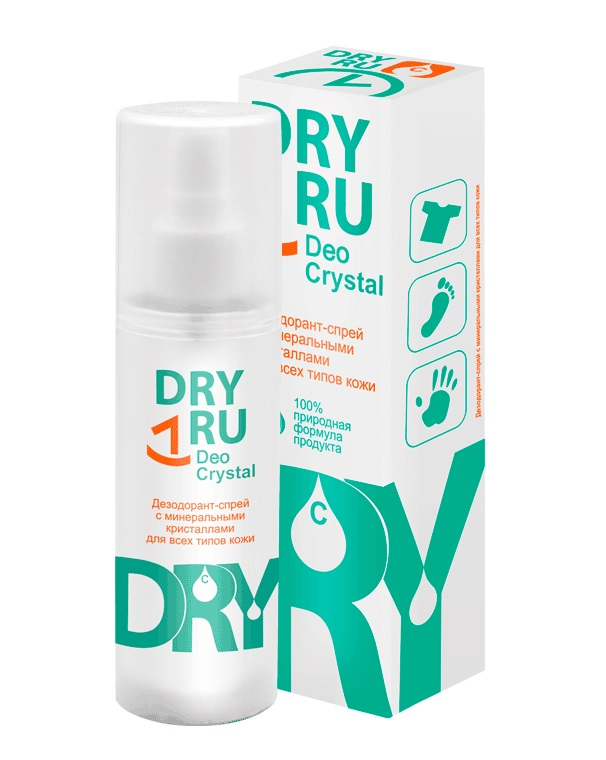 DRY RU Дезодорант-спрей с минеральными кристаллами для всех типов кожи / Deo Cristal 40 г дезодорант спрей u