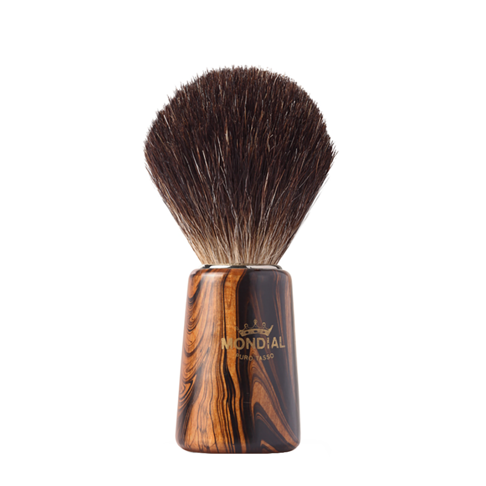 

MONDIAL Помазок для бритья деревянный древесного цвета с ворсом барсука / Mondial 1 шт