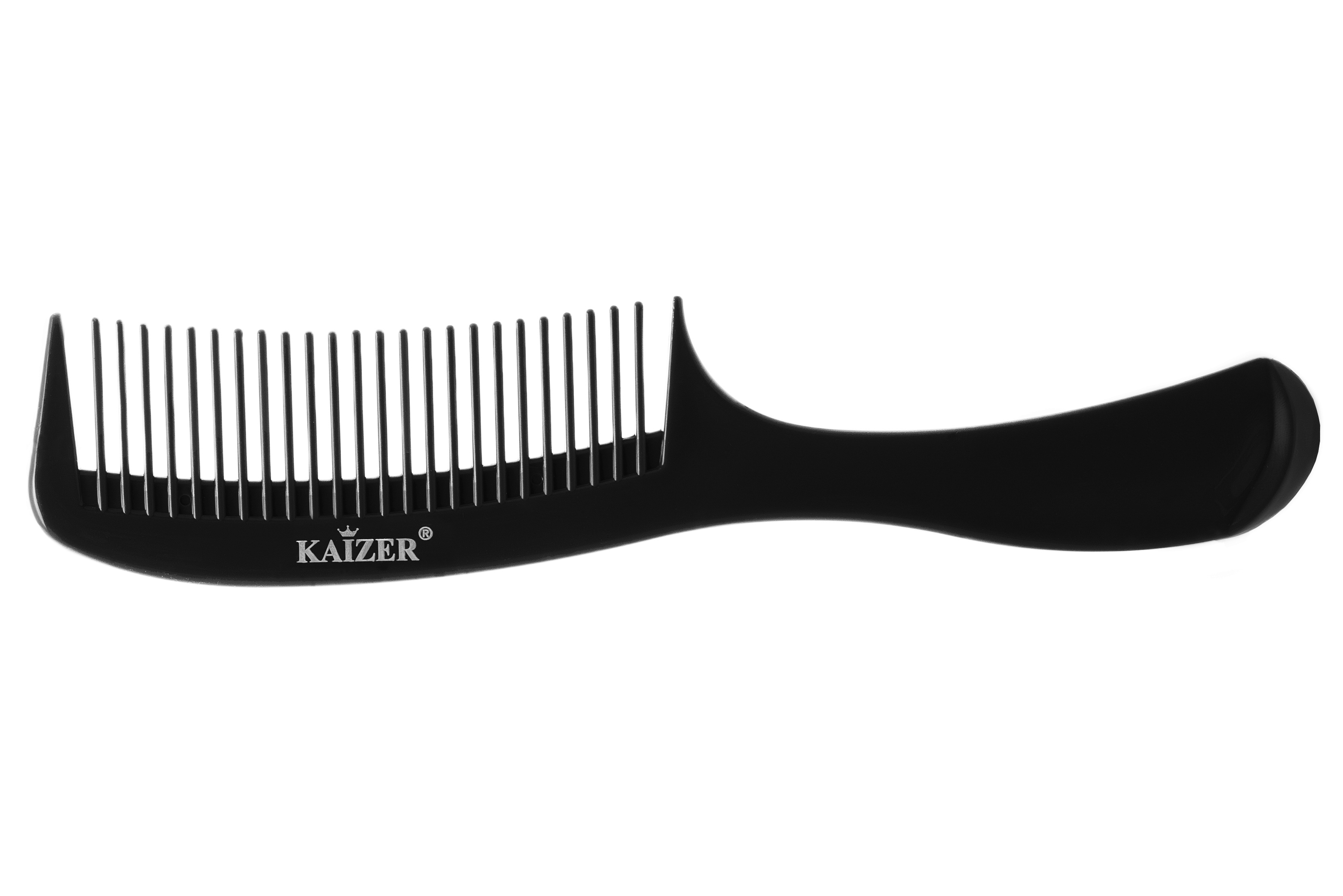 KAIZER Гребень пластиковый с ручкой, цвет черный, фото 2