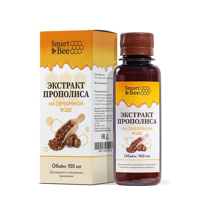 

SMART BEE Экстракт прополиса на серебряной воде 100 мл