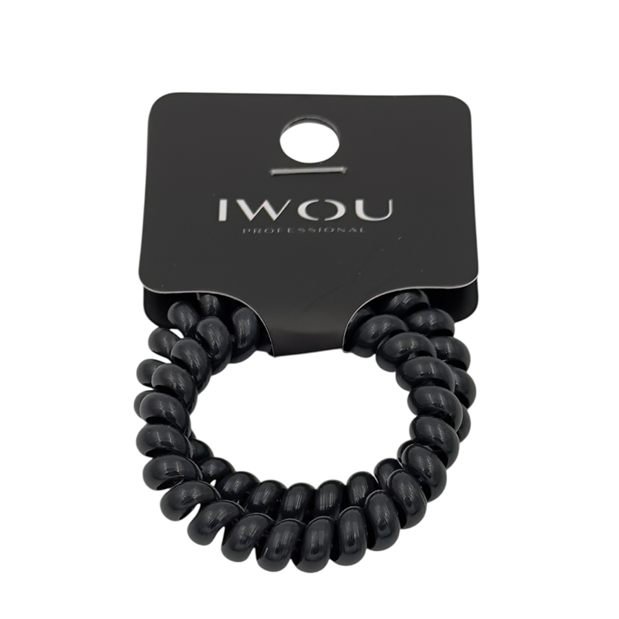 IWOU PROFESSIONAL Резинка пружинка Глянец черная 2шт, фото 2
