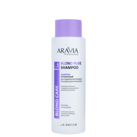 Шампунь оттеночный для поддержания холодных оттенков осветленных волос / Blond Pure Shampoo 400 мл, ARAVIA