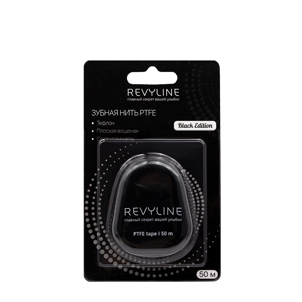 

REVYLINE Нить зубная, тефлон, 50 м / PTFE Black Edition