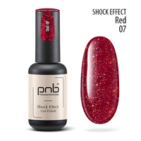 PNB 07 гель-лак для ногтей светоотражающий, красный / Gel Polish SHOCK EFFECT Red PNB UV/LED 8 мл, фото 1