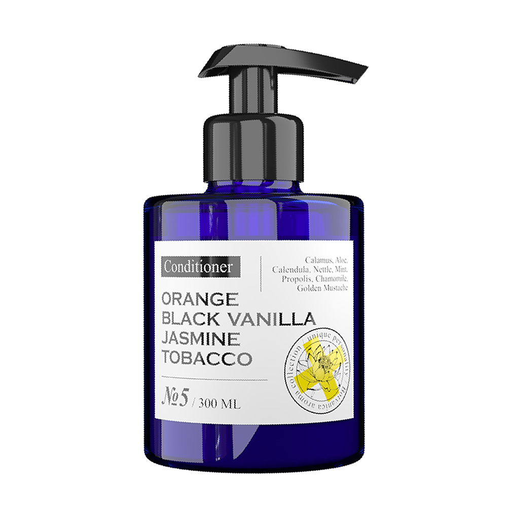 MANIAC GOURMET Кондиционер парфюмированный для волос №5 Апельсин, Черная ваниль, Жасмин, Табак 300 мл