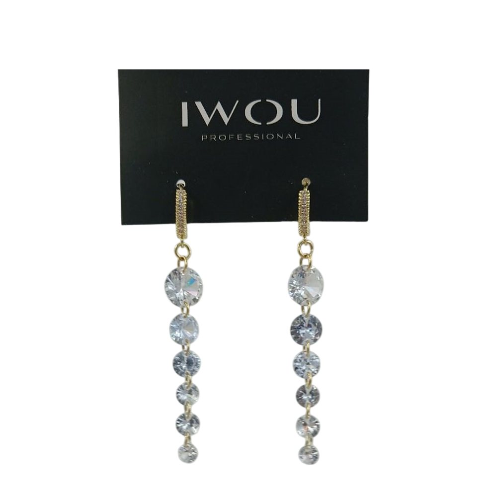 IWOU PROFESSIONAL Серьги с подвесками из кристаллов (золото), фото 1