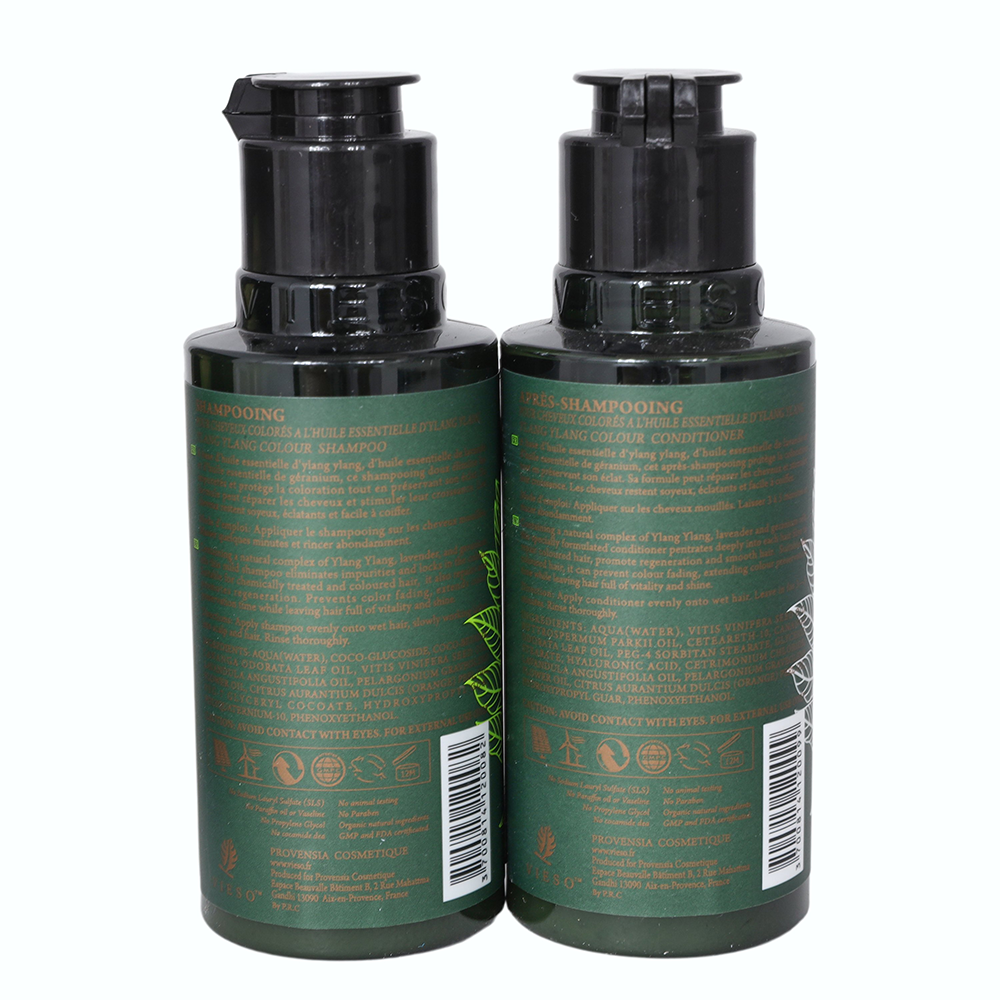 VIESO Набор для окрашенных с экстрактом Иланг-иланга (шампунь + кондиционер) 60 мл*2, фото 3