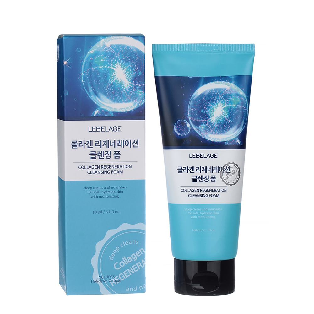 LEBELAGE Пенка для умывания регенерирующая с коллагеном / Lebelage Collagen Regeneration Cleansing Foam 180 мл, фото 2