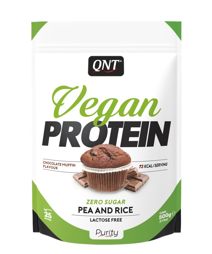 QNT Добавка биологически активная к пище Веган протеин, шоколадный маффин / VEGAN PROTEIN Chocolate Muffin 500 г