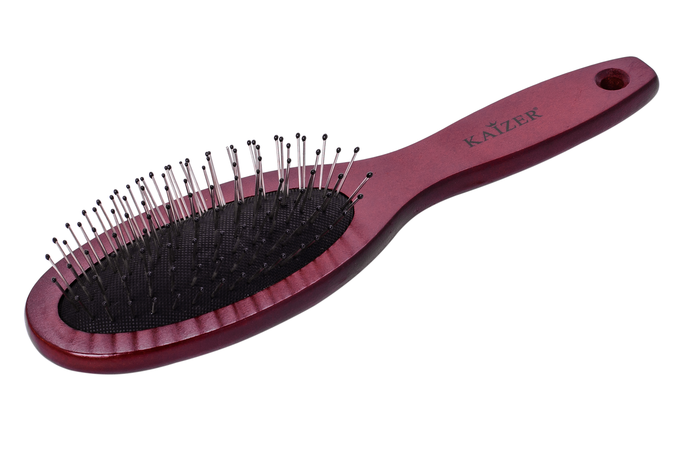 KAIZER Расческа деревянная, массажная, металлические зубья, фото 6