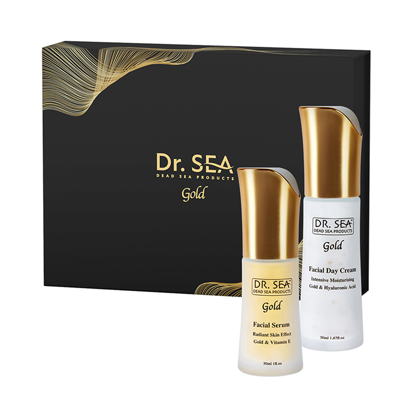 DR.SEA Набор подарочный Сияющая кожа (дневной крем 50 мл + сыворотка 30 мл) DR.SEA GOLD набор роскошь золота