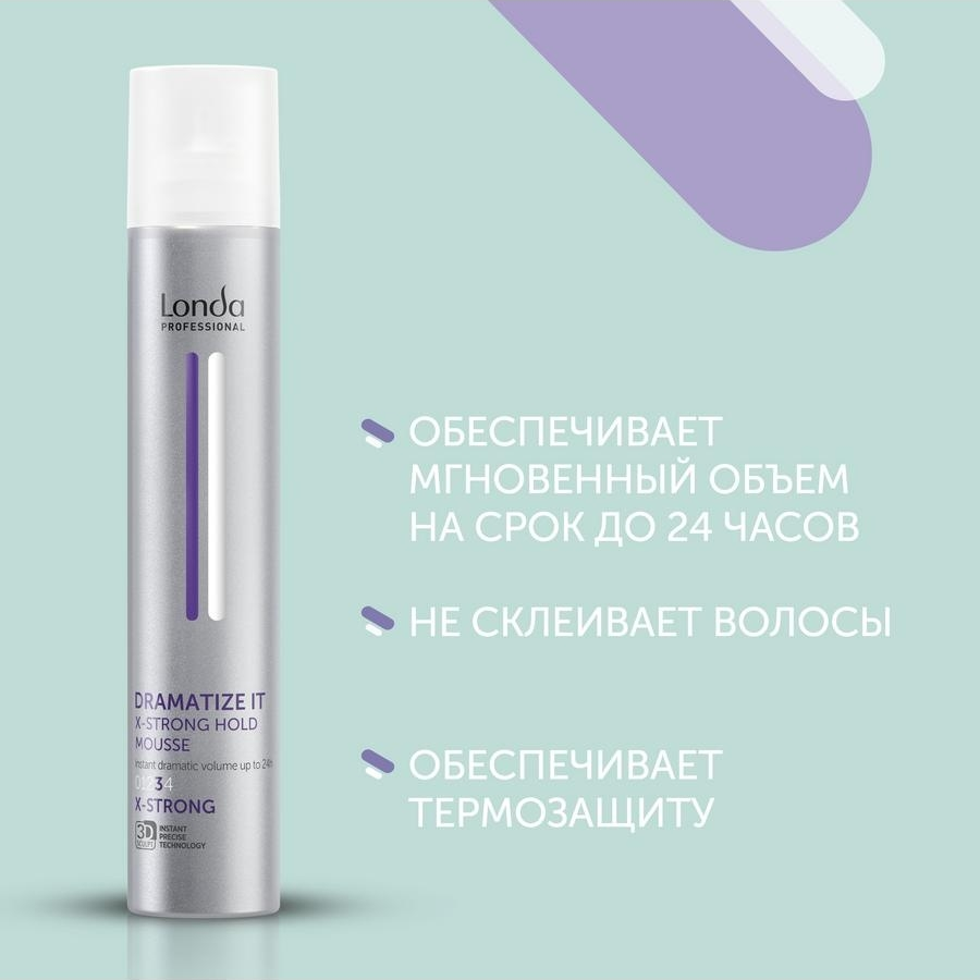 LONDA PROFESSIONAL Пена экстрасильной фиксации для укладки волос / Volume DRAMATIZE IT 500 мл, фото 3