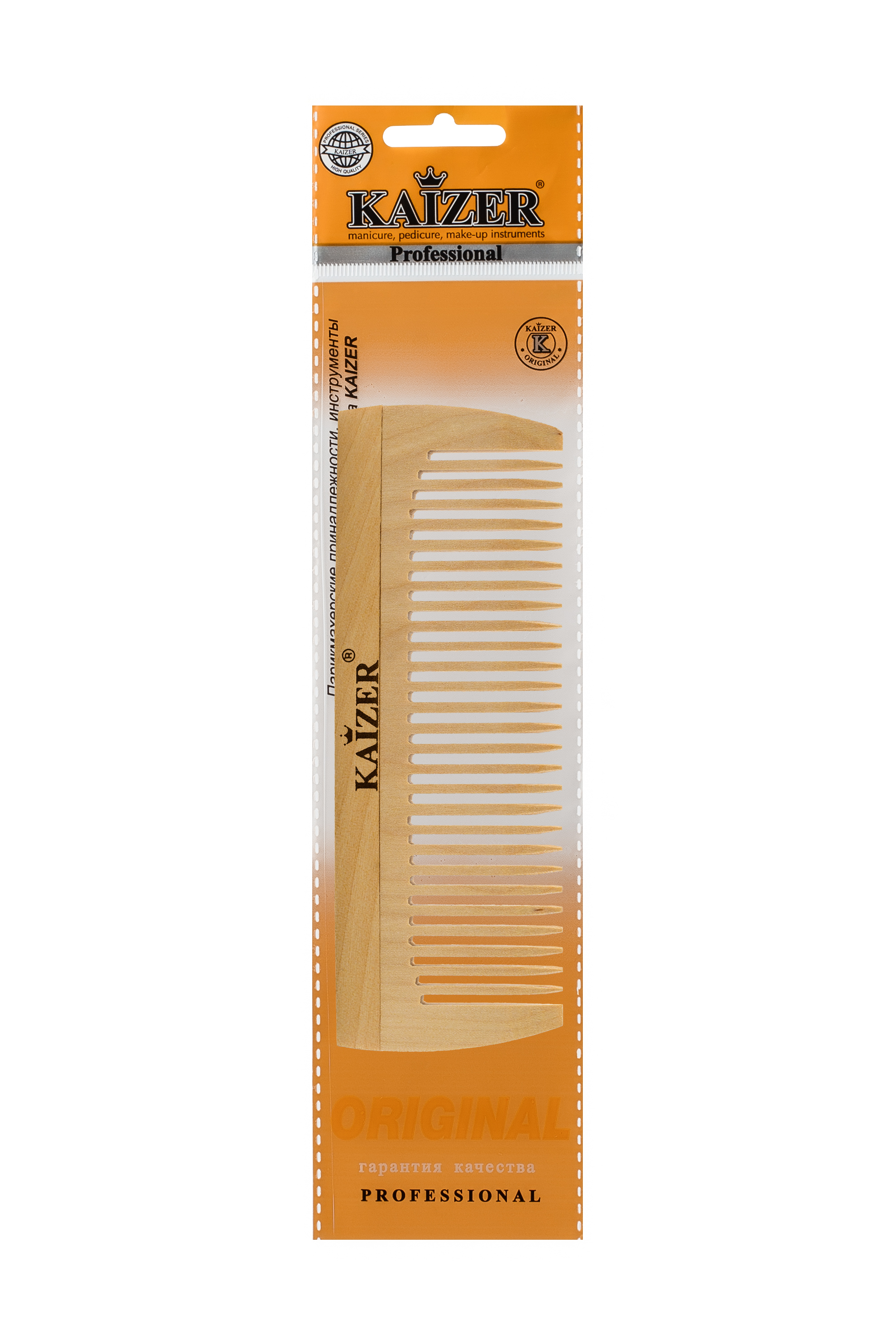 KAIZER Гребень деревянный, редкие зубья, 120 мм, фото 4