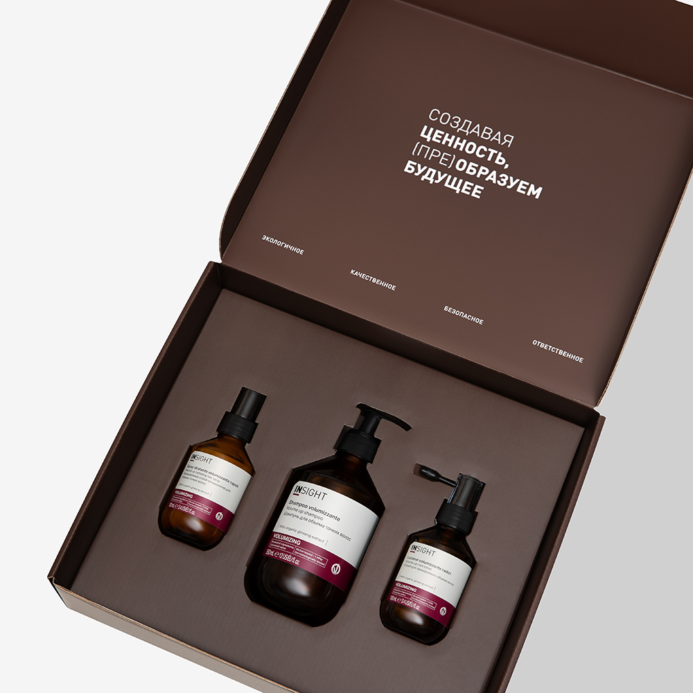 INSIGHT Набор для объема тонких волос (шампунь 350 мл, кондиционер 100 мл, спрей 100 мл) VOLUMIZING, фото 4