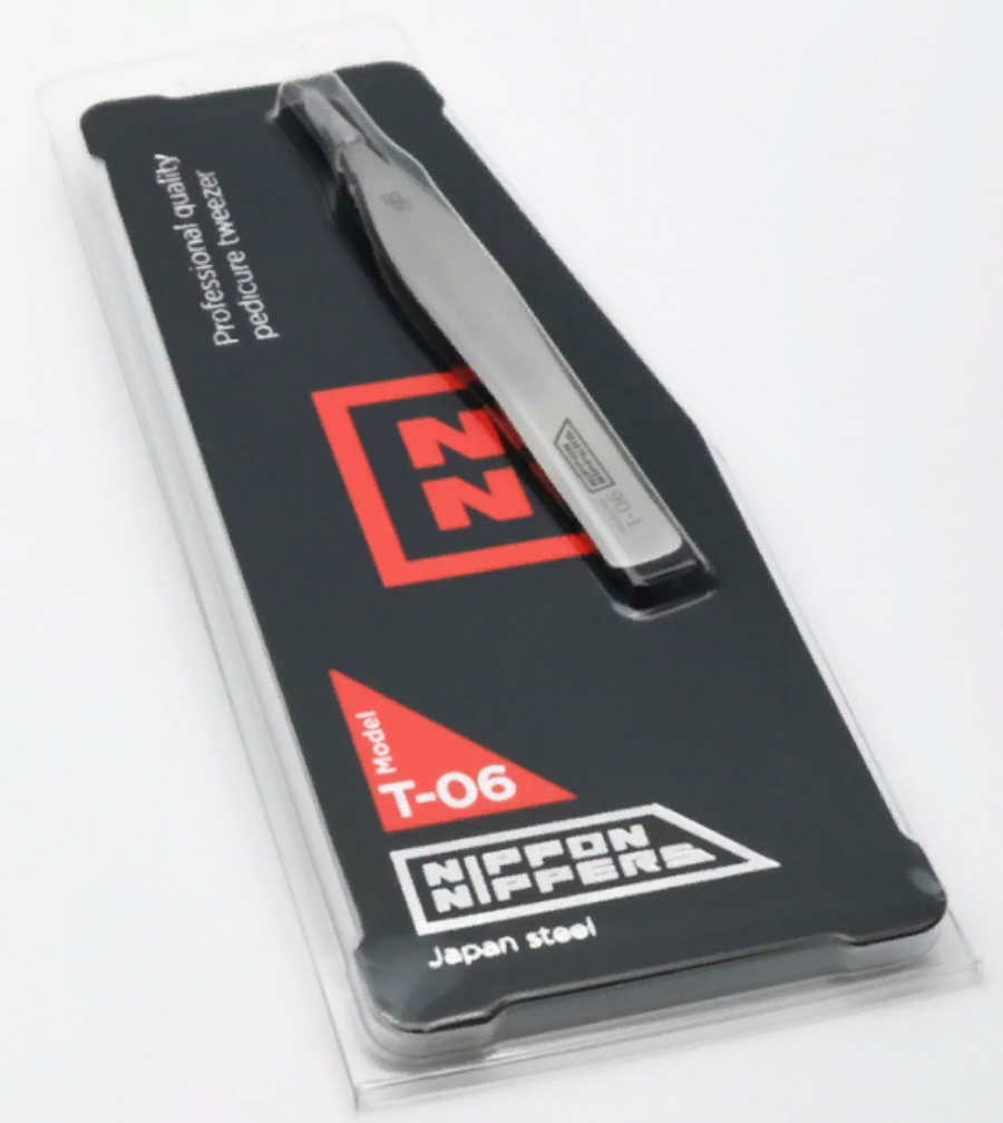 NIPPON NIPPERS Пинцет для кожи, острый край с насечкой, широкий, длина 95 мм, фото 2