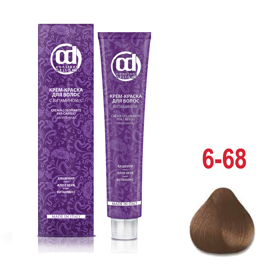 CONSTANT DELIGHT 6/68 краска с витамином С для волос, темно-русый шоколадно-красный 100 мл, фото 2