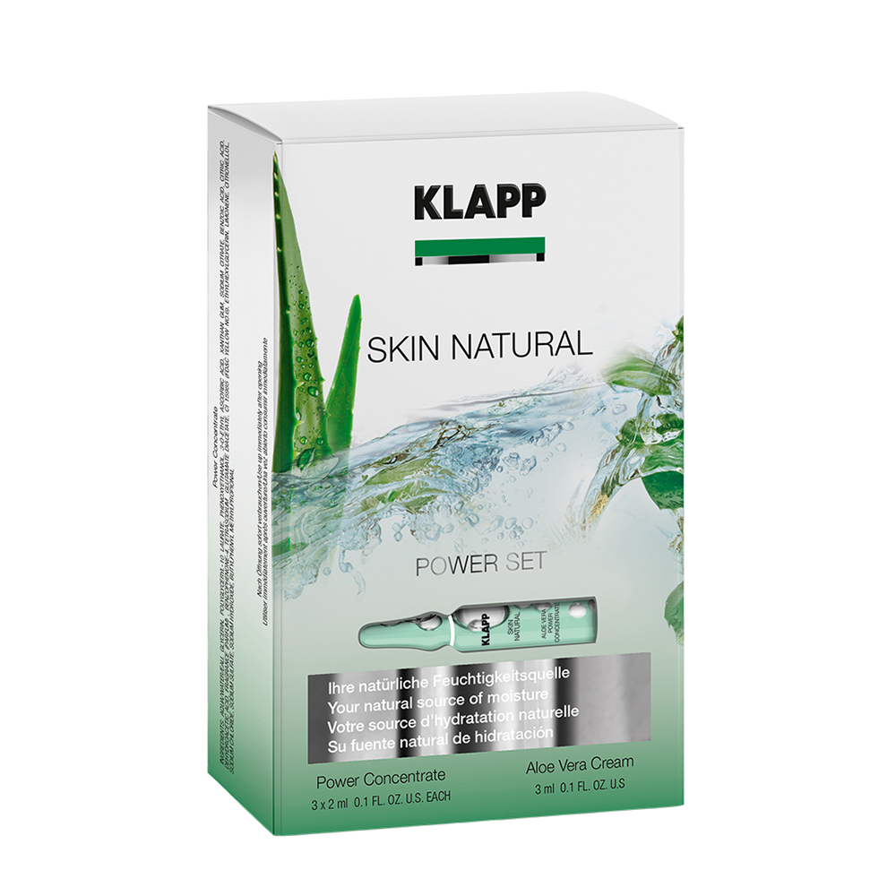 KLAPP Набор для интенсивного ухода (концентрат ампульный 3*2 мл + крем для лица 3 мл) SKIN NATURAL Power Set beafix крем для ног hemp oil beauty therapy с высоким содержанием конопляного масла